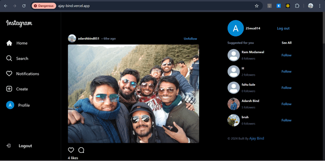 Instagram UI Clone